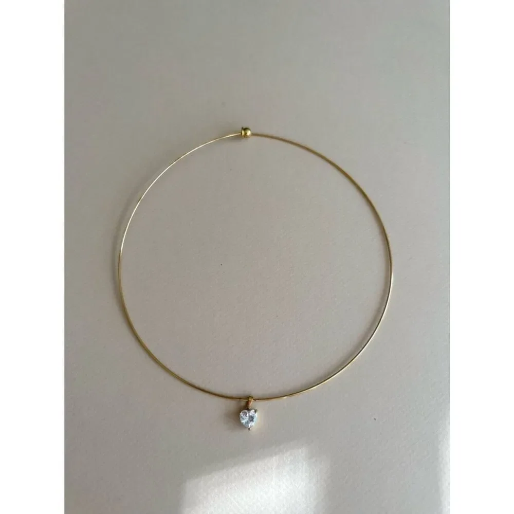Heart diamond necklace #2636